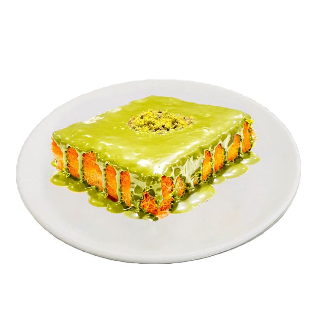 Cheese Kunafa Slice Pistachio Topping Kunafa Crisp